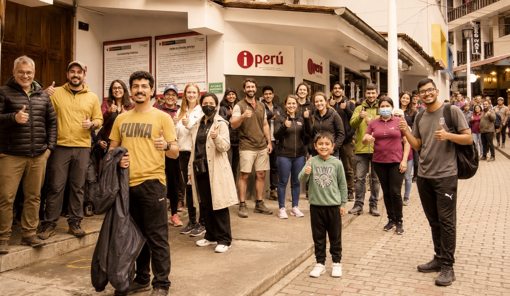 Machu Picchu y visitantes